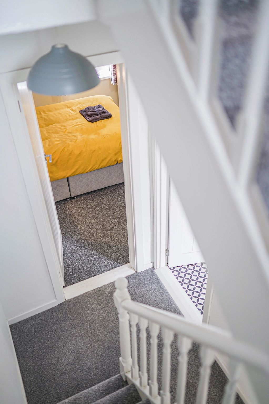 Staircase beside the bedroom