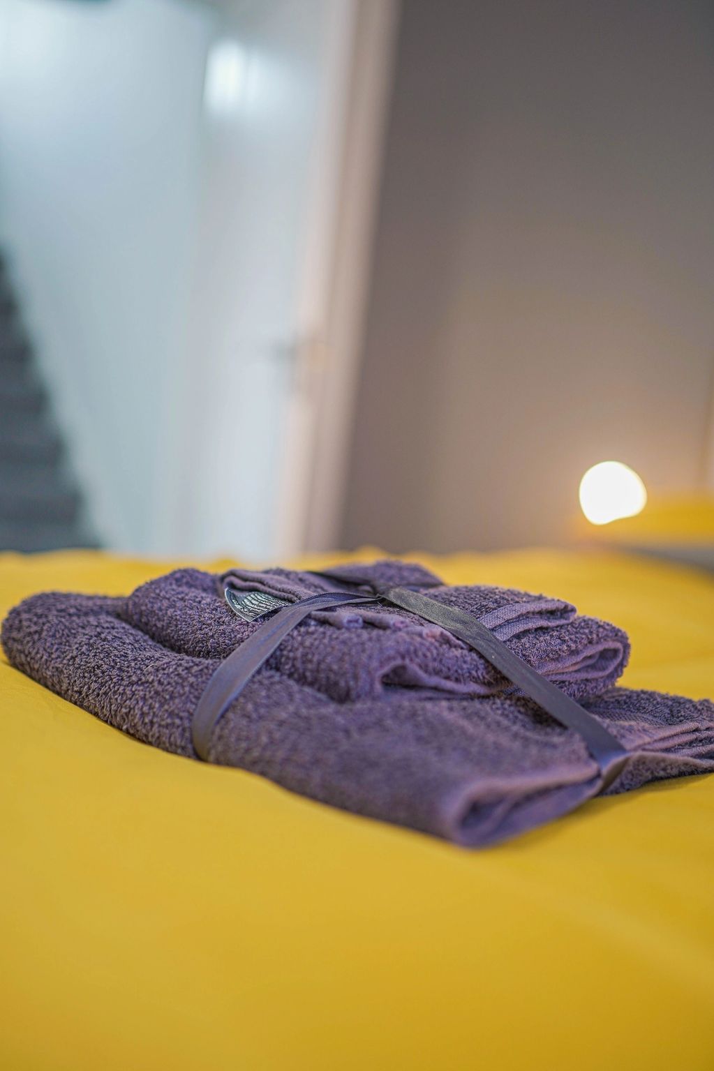 Towels on the bed
