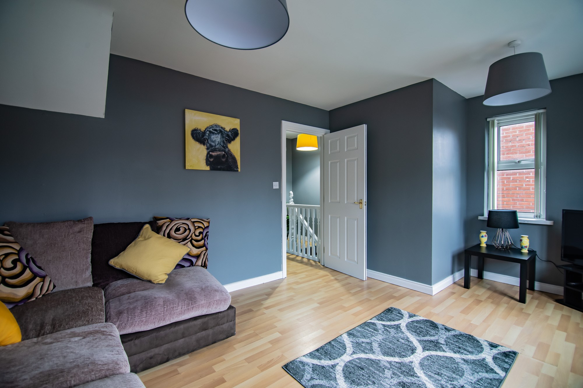 Lounge and doorway towards the hall
